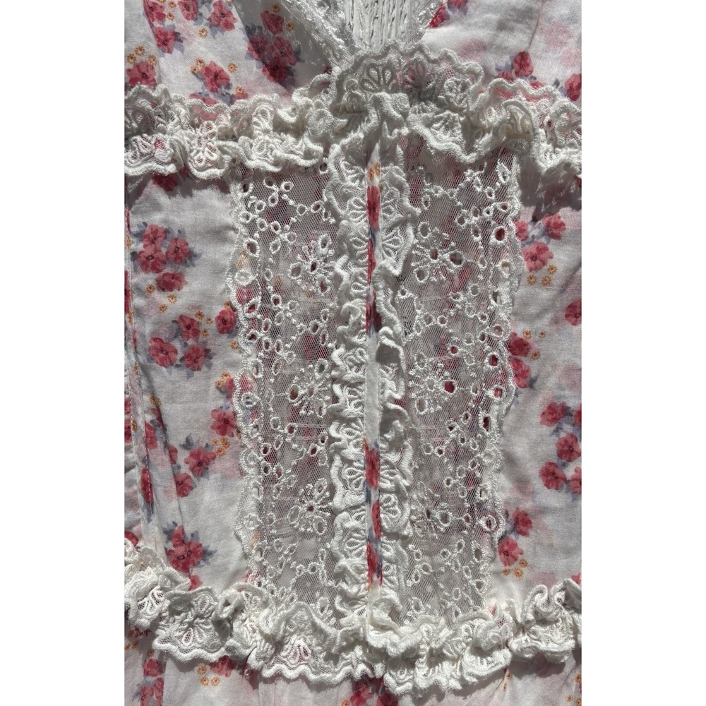 NWT! Free People Intimately Hearts Desire Floral Bodysuit Maxi Slip Flowy Pink~L - Picture 7 of 13
